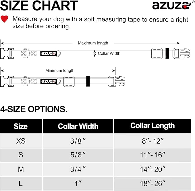 azuza 3 Pack Fall Dog Collars Comfortable and Adjustable Nylon Dog Collars for Large Dogs, L (18-26inch), Ginger Yellow, Rust Orange and Latte Brown