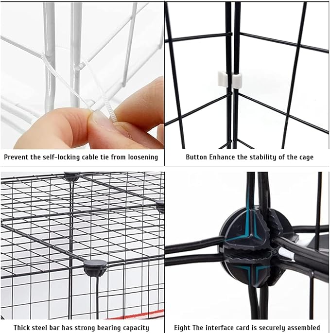 Cat Cage Indoor DIY Cat Playpen Detachable Metal Wire Kennels Cat Cage Indoor Cat Enclosures DIY Cat Playpen Metal Kennel (2 Tier)
