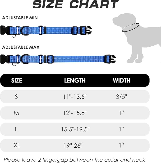 Martingale Collar for Training Dogs. Adjustable Reflective Dog Collars with Buckle- NO Pull-Prevents Slipping Out, for Medium Large XL Dogs. Helps with Strong pullers (M, Blue)