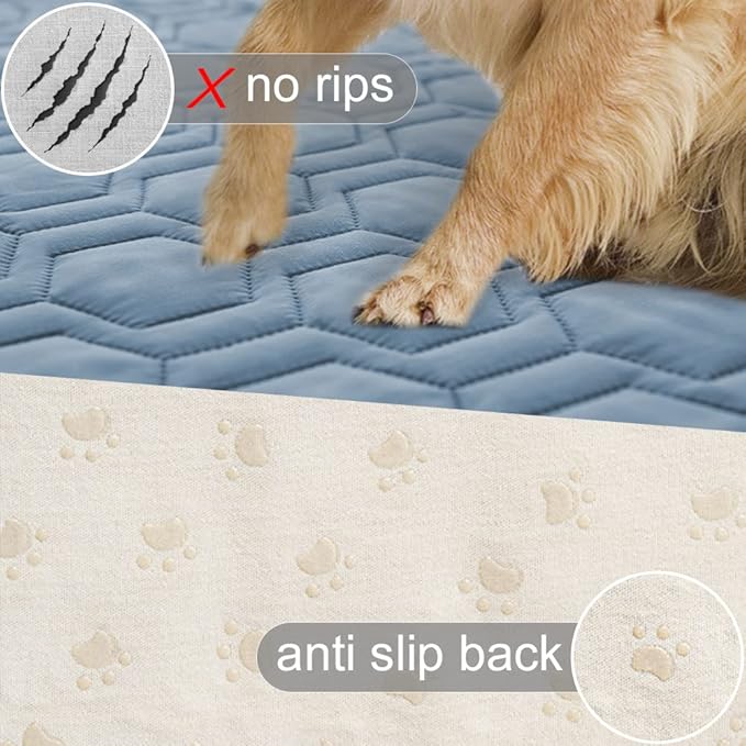 Waterproof and Anti-Slip Dog Bed Cover and Pet Blanket Sofa Pet Bed Mat ,car Incontinence Mattress Protectors Furniture Couch Cover for Most Cats Dogs, Pets(82x102-Stoneblue)