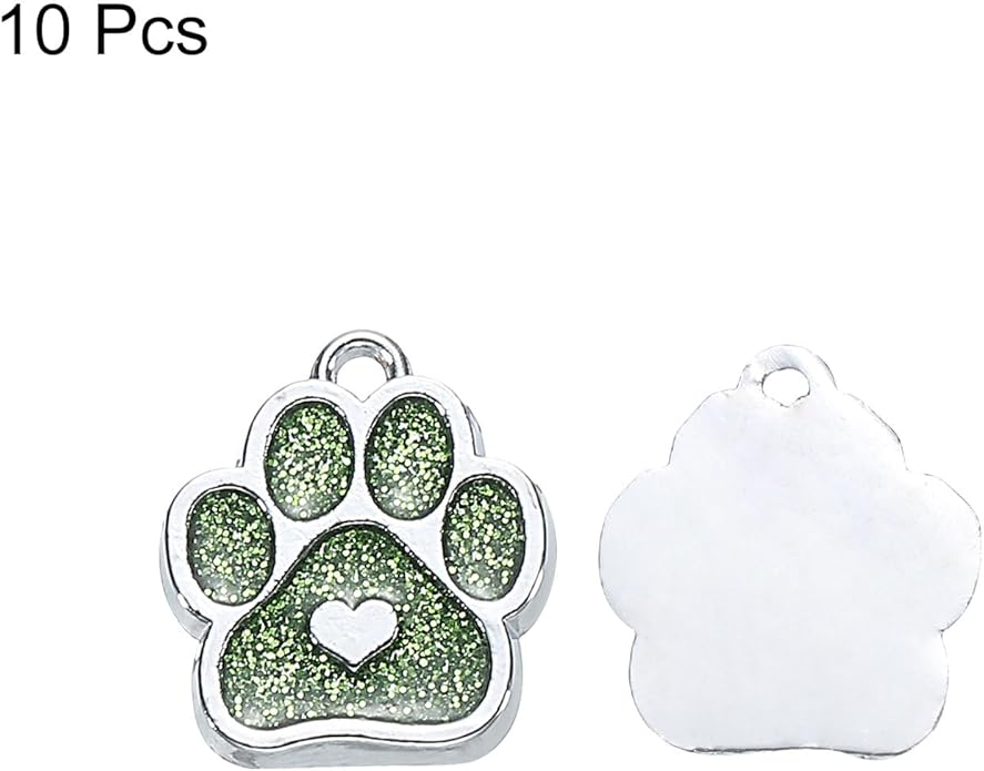 MECCANIXITY Cat Dog Paw Charm Footprint Paw Print Charm Alloy Enamel Pendants for DIY Jewelry Making, Earrings Necklaces Bracelets, Crafts