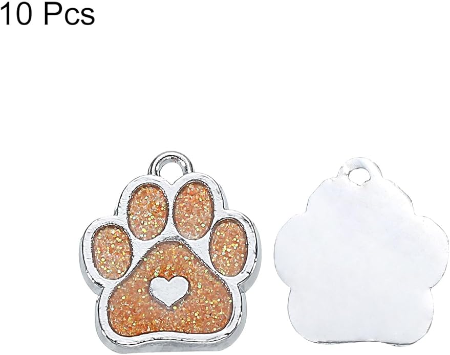 MECCANIXITY Cat Dog Paw Charm Footprint Paw Print Charm Alloy Enamel Pendants for DIY Jewelry Making, Earrings Necklaces Bracelets, Crafts