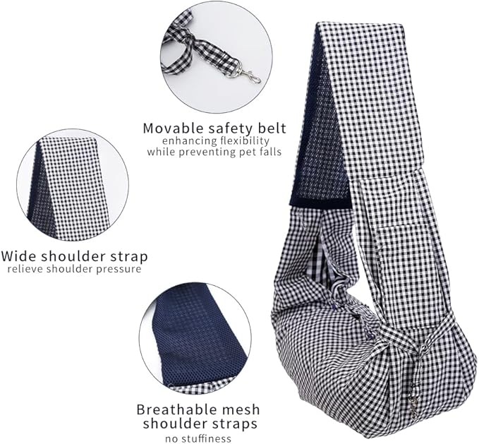 Dog Cat Sling Carrier Adjustable Strap Travel Hands Free Safe Bag Small Puppy Backpack for Outdoor Travel