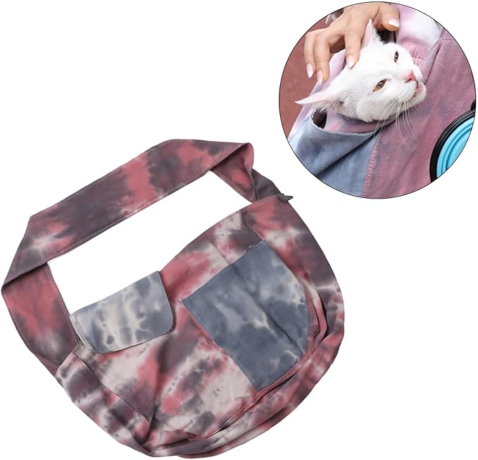 Dog and Cat Sling Carrier Little Pet Carrier Shoulder Crossbody Pet Slings for Outdoor Traveling Subway (Large)