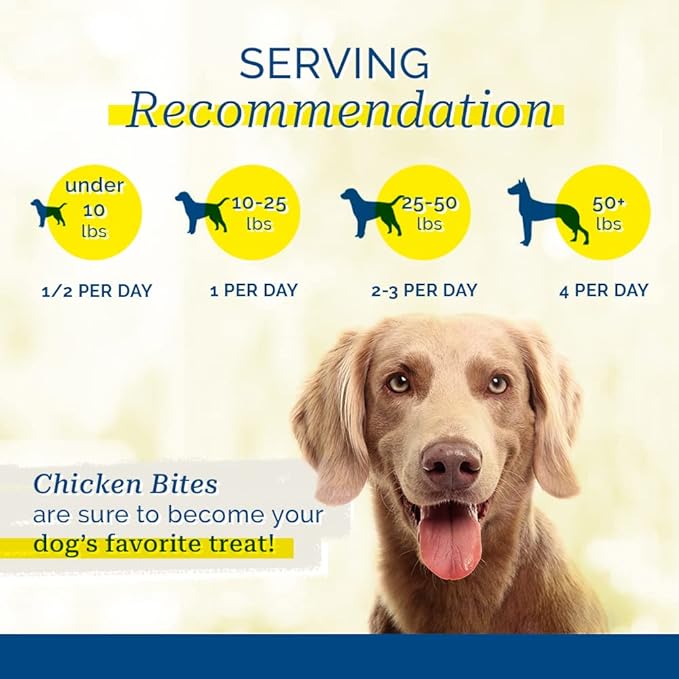 PCI Pet Center Inc. Chicken Bites 100% Chicken Breast Raw Dehydrated Chicken Breast, Made in USA, 8 Ounce Pack