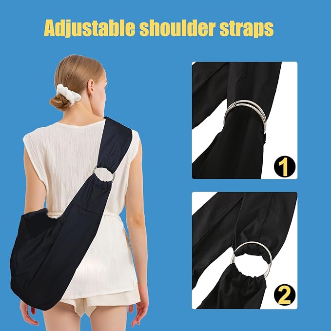 Dog Cat Sling Pouch Carrier Bag, Adjustable Strap Comfortable Safe Portable Hands Free Pet Outdoor Travel Bag, Fit Small & Medium Puppy Dog Cat