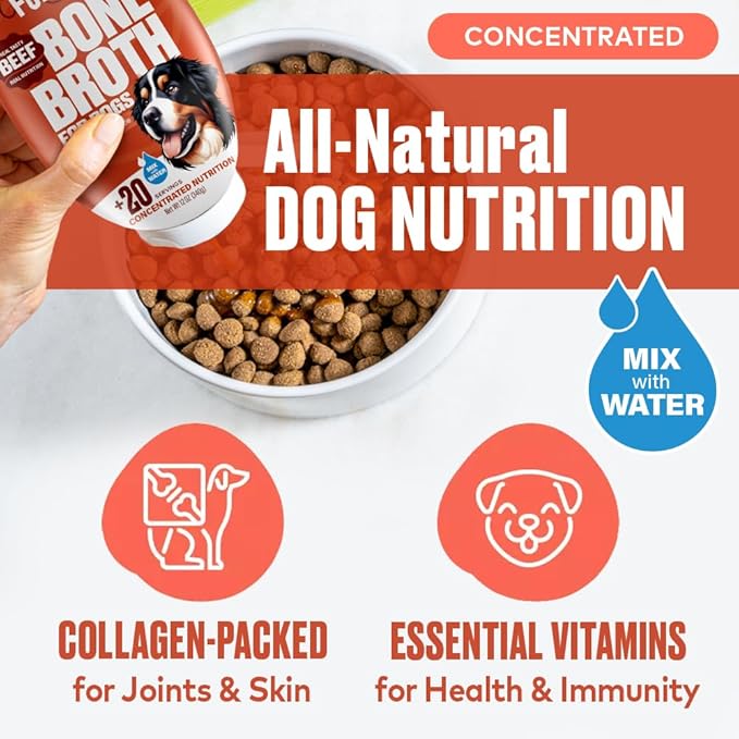 Beef, Chicken & Mobility Dog Food Topper Bundle - Supports Digestion, Healthy Skin & Coat, Immune System, Hip & Joint Support for Dogs, Collagen, Human Grade, Made in USA, 12 oz 3-Pack