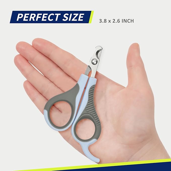 WePet Pet Nail Clippers U07.2, Professional Claw Trimmer, Scissor for Cats, Puppies, Kittens, Hamsters, Rabbits and Small Animals, Sharp, Safe, Small, Grey/Blue
