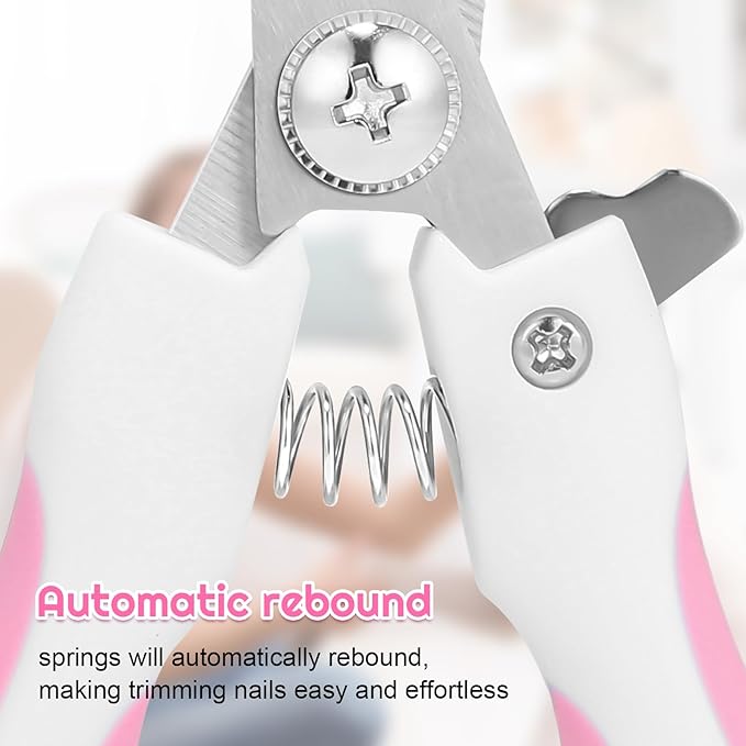 Pet Nail Clippers, Suitable for Both Cats and Dogs, A Half Moon Shaped Alloy Blade and A Rubber Material Handle with A File. Automatic Rebound Handle.Cat and Dog Universal (red)