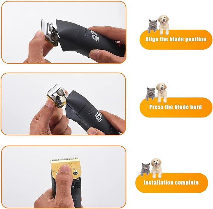 10 Blades Compatible With Andis/Oster A5/Wahl KM-10 Series Dog Clippers - Detachable Replacement Grooming Blades (Gold 10#/3PCS)
