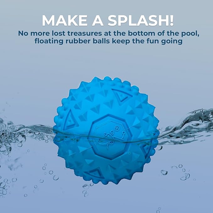 Best Pet Supplies Squeaky Rubber Spiky Ball Dog Toy Durable Non-Toxic Perfect for Aggressive Chewers Spiked for Dental Health Interactive Dog Toy - Pack of 2 - Blue, Orange (M:2.5")