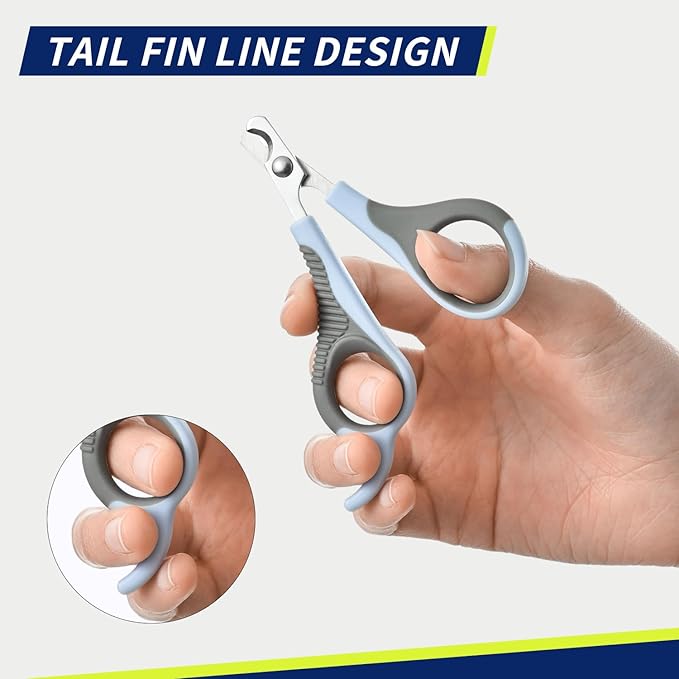 WePet Pet Nail Clippers U07.2, Professional Claw Trimmer, Scissor for Cats, Puppies, Kittens, Hamsters, Rabbits and Small Animals, Sharp, Safe, Small, Grey/Blue