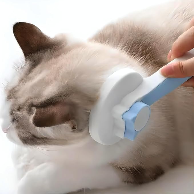 Pet Grooming Brush - Gentle Slicker for Removing Loose Undercoat, Suitable for Cats and Dogs (Blue)