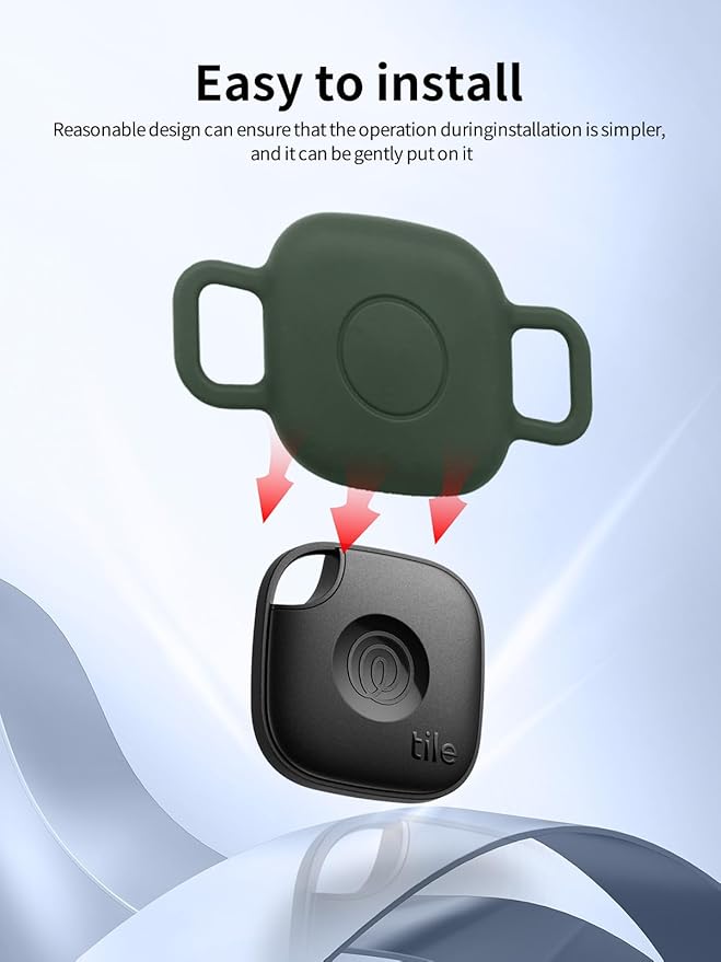 Case for Tile by Life360 Mate (2024) Bluetooth Tracker for Dog, Cat, Pets, Soft Silicone Protective Portable Scratch Shock Resistant,1 Wine Red+1 Green.