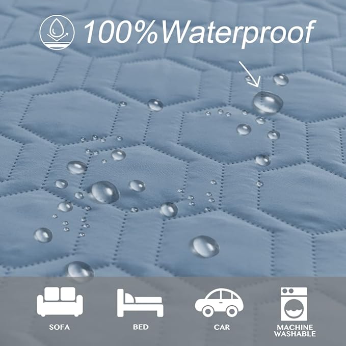 Waterproof and Anti-Slip Dog Bed Cover and Pet Blanket Sofa Pet Bed Mat car Incontinence Mattress Protectors Furniture Couch Cover for Most Cats Dogs, Pets(40x50-Stoneblue)