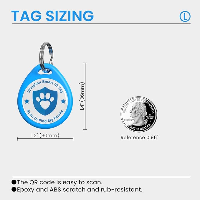 3 Pack Dog Tags Personalized, QR Code Pet ID Tags for Dog Collar, Online Profile, Scan Location Alerts, Blue,Orange,Green