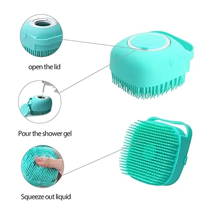 Pet Dog Shampoo Massager Brush Cat Massage Comb Grooming Scrubber Shower Brush for Bathing Short Hair Soft Silicone Brushes
