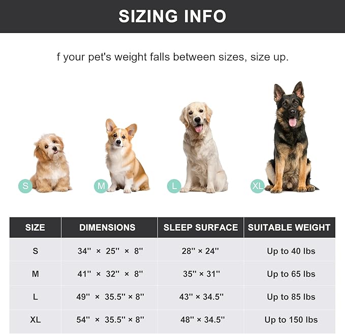 Cooling Elevated Dog Bed Cot for Large Dogs, Outdoor Raised Dog Bed with Washable Breathable Mesh, Durable Pet Hammock with Non Slip Feet, Grey, 49 inches