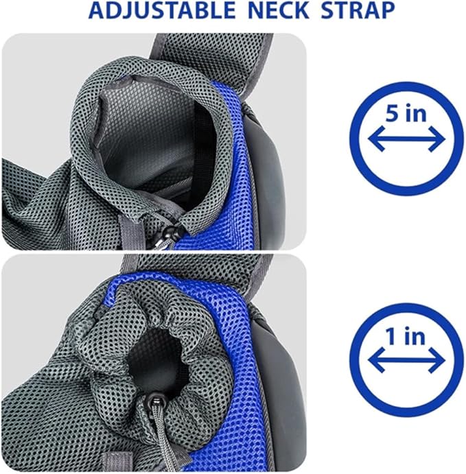 Pet Dog Sling Carrier,Cat and Dog Travel Portable Diagonal Straddle Shoulder Bag,Breathable mesh pet Sling Shoulder Bag,with Adjustable Non-Slip Shoulder Strap Below 10lb for Small Dogs Cats (Blue)