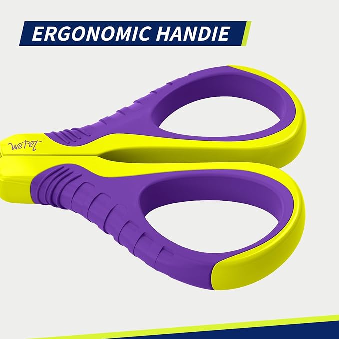 WePet Pet Nail Clippers U07.1, Professional Claw Trimmer, Bended Scissor Special for Cats, Kittens, Dogs, Puppies, Small Animals, Yellow/Purple