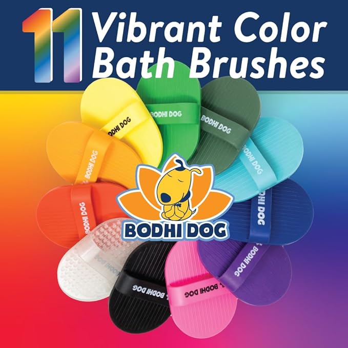 Bodhi Dog Shampoo Brush - Pet Grooming & Bath Supplies for Cats and Dog - Bath Brush for Long & Short Hair - Premium Scrubber for Shower, Bathing & Massage (Two Pack, Purple)