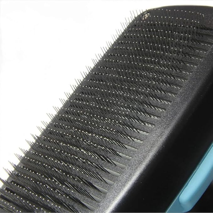 Maxpower Planet Self Cleaning Dog Hair Brush - Gently Removes Loose Undercoat, Mats and Tangled Hair for Dogs and Cats - Doodle Brush - All Hair Types - Blue