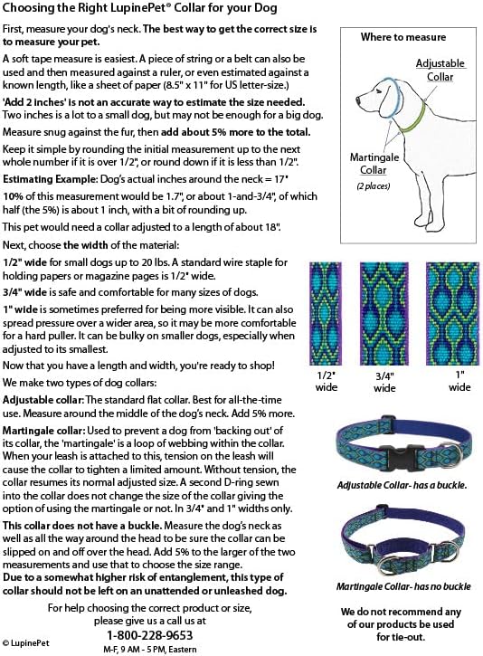 LupinePet Basics 1" Black 16-28" Adjustable Collar for Large Dogs