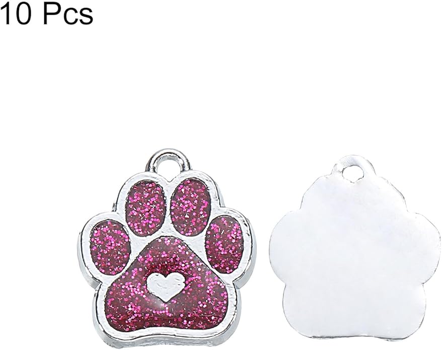 MECCANIXITY Cat Dog Paw Charm Footprint Paw Print Charm Alloy Enamel Pendants for DIY Jewelry Making, Earrings Necklaces Bracelets, Crafts