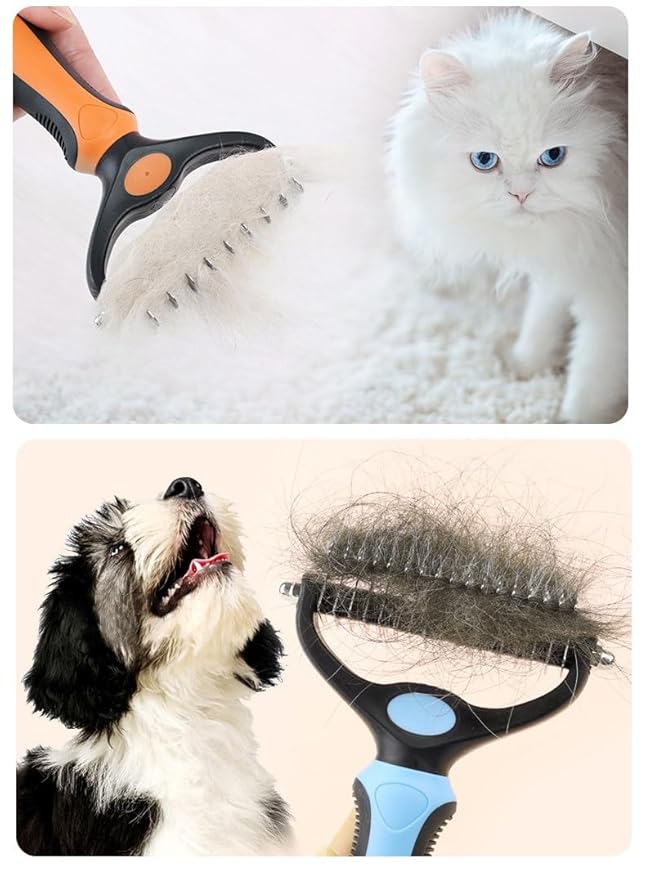 Pet Dual-Sided Dematting Comb,Pet Grooming Comb- Double Sided Shedding, Dog Comb,Pet Comb,Dog Comb for Shedding, Pet Comb