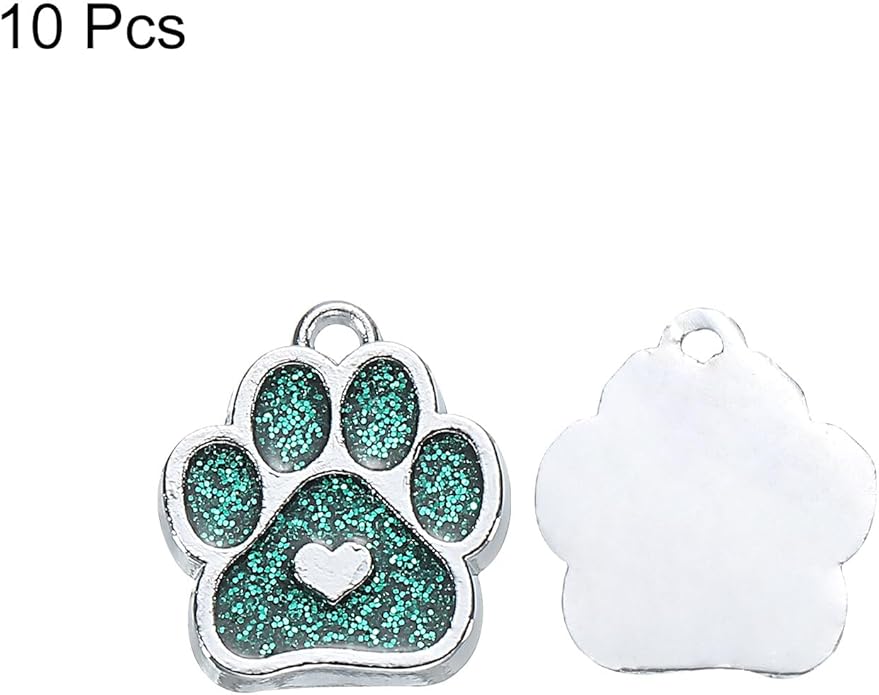 MECCANIXITY Cat Dog Paw Charm Footprint Paw Print Charm Alloy Enamel Pendants for DIY Jewelry Making, Earrings Necklaces Bracelets, Crafts