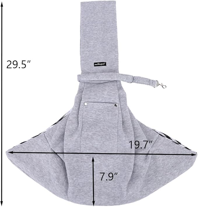 Leconpet Dog Sling Carrier Shoulder Bag for Pets with Mobile Phone Pocket Safety Buckle Security Lock, Suitable for Puppy, Small Dogs, and Cats for Outdoor Travel (Grey)