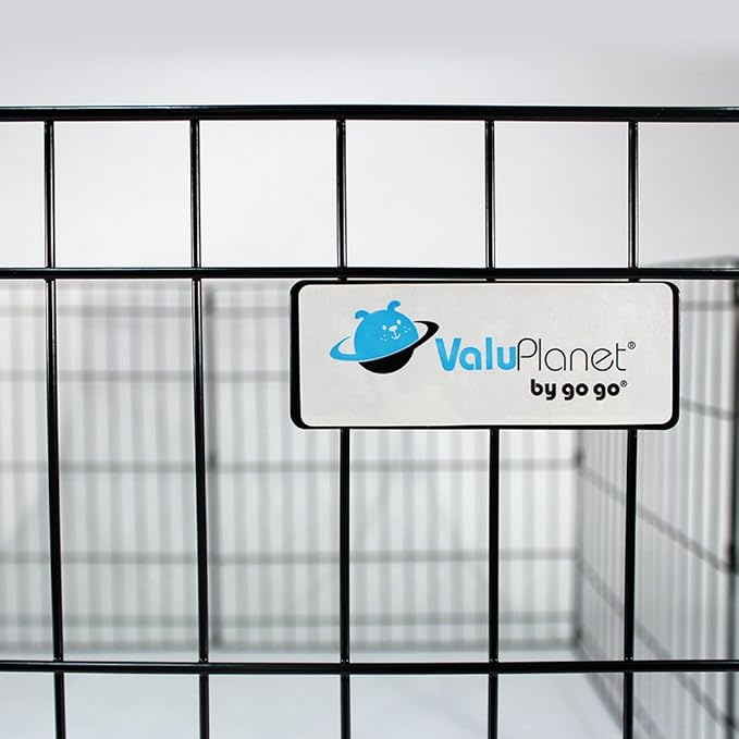 ValuPlanet Epoxy Folding Dog Exercise Pen, 30-Inch, Black
