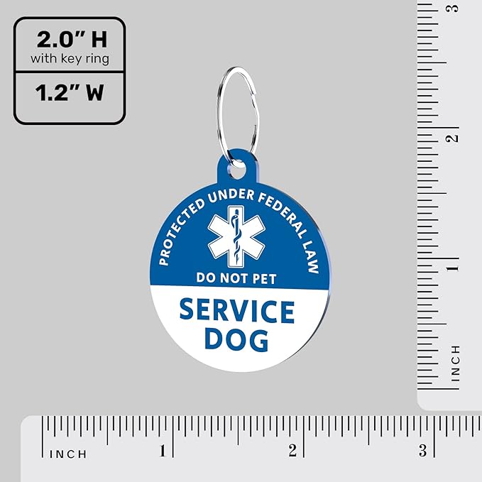 MYLUCKYTAG Service Dog Tag, QR Code Stainless Steel Pet ID Tag Dog Tag, Online Pet Profile, Pet Location Alert Email, Digital Pet Tag, Durable Pet ID, Dog Collar Tag, Engraved Pet Tag