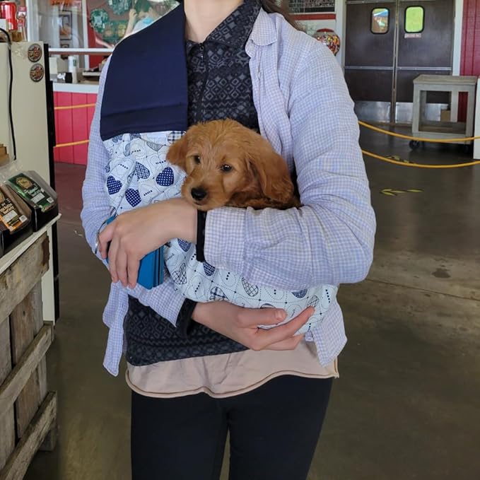 Pet Sling Carrier, OrgMemory Adjustable Dog Sling, Small Dog Cat Outdoor Shoulder Pet Carrier (Heart Shaped)