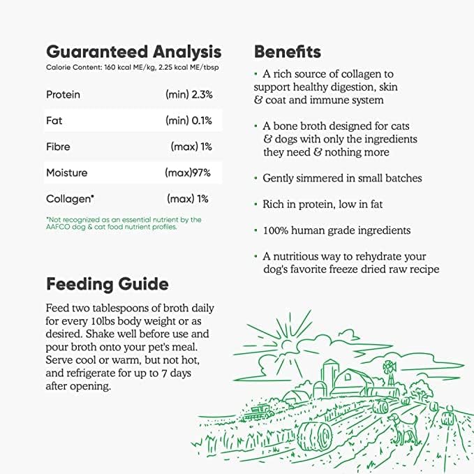 Open Farm Bone Broth, Food Topper for Both Dogs and Cats with Responsibly Sourced Meat and Superfoods Without Artificial Flavors or Preservatives, 72oz (6 Pack Grass-Fed Beef)