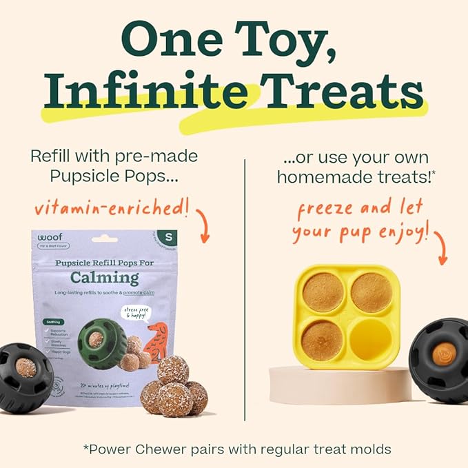 WOOF Power Chewer Pupsicle - Durable Dog Toys for Aggressive Chewers - Easy to Clean - Toys for Large Dogs 25-75 lbs