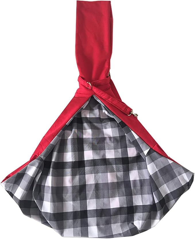 Surblue Pet Sling Carrier Bag with Hands-Free Reversible Belts, Safe Comfortable Adjustable Crossbody Shoulder Outdoor Travel Pet Tote Suitable for Small Dog Cat Puppy up to 12 lb (New Red)
