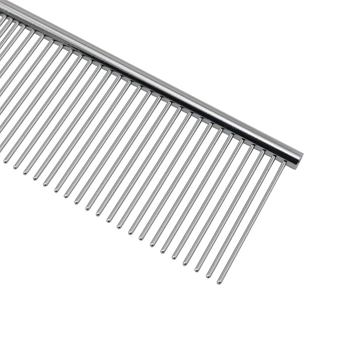 XGNG Stainless Steel Diffractive Comb Sparse and Dense Teeth Knotting Grooming Comb for Dogs and Cats Paper Feather Tool Origami