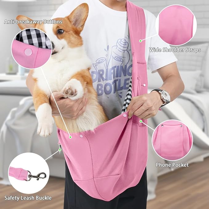 FEimaX Dog Sling Carrier, Pet Papoose Slings Bag for Small Dogs Cats, Puppy Hands Free Satchel Tote Pouch Carriers Doggie Crossbody Shoulder Carry Bags for Outdoor Travel