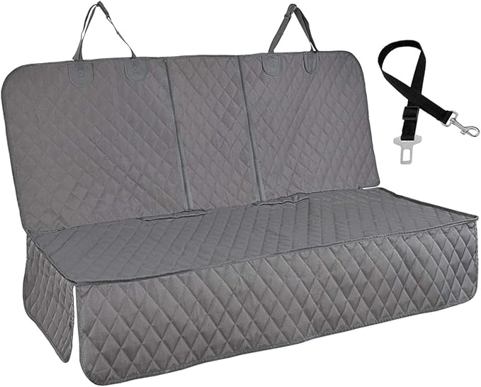 Honest Bench Dog Car Seat Covers with Side Flap,Dog seat Cover for Cars, Trucks, and Suv's - Waterproof & Nonslip Pet Seat Cover for Backseat(Gray 61" W x 51" L)