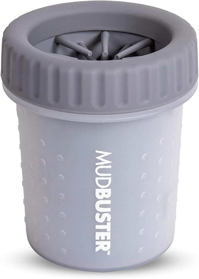 Dexas MudBuster Portable Dog Paw Cleaner, Premium Quality Small Light Gray Pet Accessory