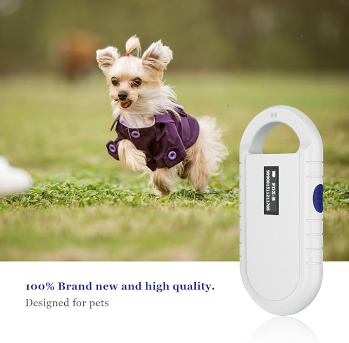 Pet Microchip Scanner, Handheld Animal Chip Reader Portable RFID Reader Supports for ISO 11784/11785, FDX-B and ID64 RFID