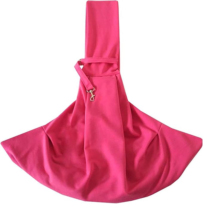 Surblue Pet Sling Carrier Bag with Hands-Free Reversible Belts, Safe Comfortable Adjustable Crossbody Shoulder Outdoor Travel Pet Tote Suitable for Small Dog Cat Puppy up to 12 lb (New Rose)