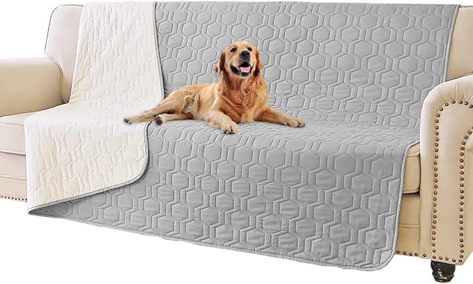 Waterproof and Non-Slip Dog Bed Cover and Pet Blanket Sofa Pet Bed Mat ,car Incontinence Mattress Protectors Furniture Couch Cover for Most Cats Dogs,Pets(52x82-Light Grey)