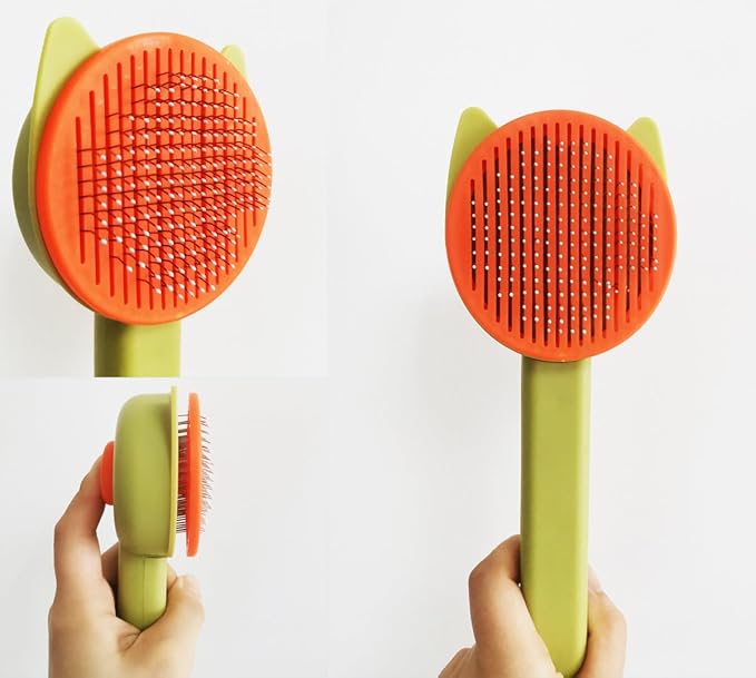 10PCS Cat&Dog Grooming Brush Kit,Self-Cleaning Grooming Brush Removes Loose Hair,Pet bath brush,Bath Massage Glove Brush, Nail Clipper, Flea Comb