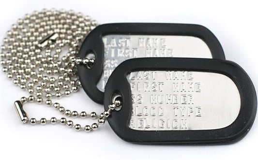GoTags Pet ID Custom US Military Dog Tag Personalized ID Set. Complete with Chains and Silencers