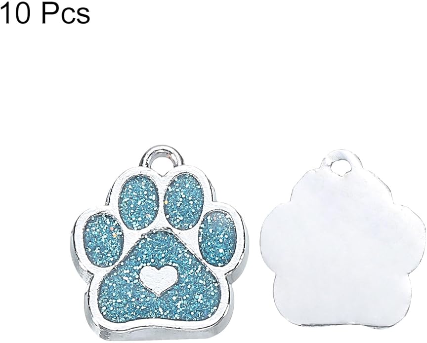 MECCANIXITY Cat Dog Paw Charm Footprint Paw Print Charm Alloy Enamel Pendants for DIY Jewelry Making, Earrings Necklaces Bracelets, Crafts