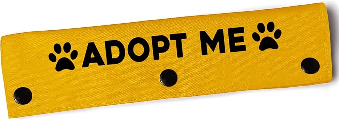YROVWENQ Adopt Me Funny Dog Leash Sleeve Yellow Dog Leash Wrap Alert Hanging ID Patch Tag Pet Birthday Gift(Adopt Me-Sleeve)