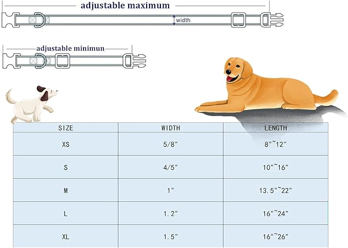 Lionheart glory Halloween Dog Collars, Fall Dog Collar Heavy Duty Adjustable Dog Collar for X-Small Puppy Collar Dog Female or Male Dog Collar
