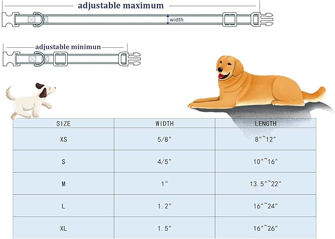 Lionheart glory Dog Collar Blue Dog Collar Summer Dog Collar Party Collar Dog Boy or Girl Soft Durable Adjustable Dog Collars for Large Dogs